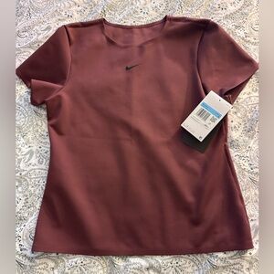 Nike Form Women's Short Sleeve Top in Chocolate Brown